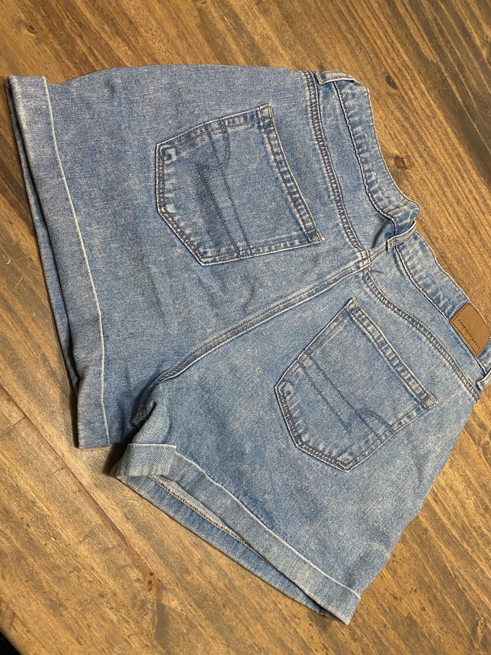 American Eagle Outfitters Light Blue Denim High-Rise Shorts